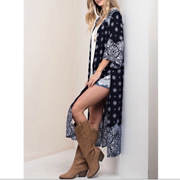 Infinitely Posh Sweaters - LAST ONE • Twilight • NAVY • Maxi Duster Cardigan